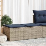 vidaXL Set mobilier grădină cu perne 2 piese gri poliratan/lemn acacia