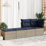 vidaXL Set mobilier grădină cu perne 2 piese gri poliratan/lemn acacia