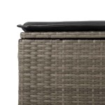 vidaXL Set mobilier grădină cu perne 2 piese gri poliratan/lemn acacia