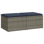 vidaXL Set mobilier grădină cu perne 2 piese gri poliratan/lemn acacia