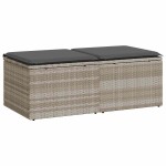 vidaXL Set canapea de grădină cu perne, 2 piese, gri deschis poliratan vidaXL Set canapea de grădină cu perne, 2 piese, gri deschis poliratan