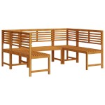 vidaXL Set bancă de grădină, 5 piese, lemn masiv de acacia vidaXL Set bancă de grădină, 5 piese, lemn masiv de acacia