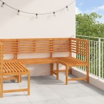 vidaXL Set bancă de grădină, 3 piese, lemn masiv de acacia