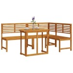 vidaXL Set bistro de grădină, 3 piese, lemn masiv de acacia