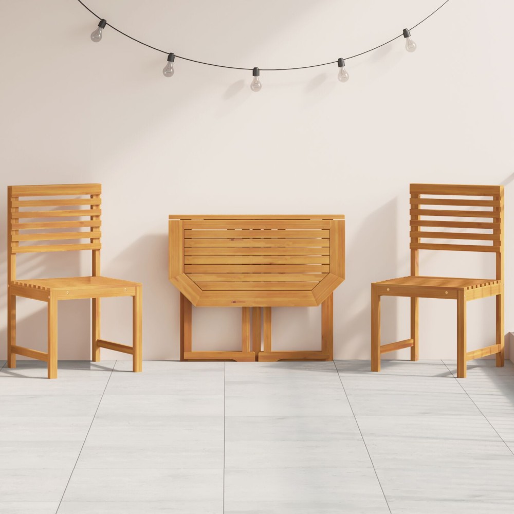 vidaXL Set bistro de grădină, 3 piese, lemn masiv de acacia