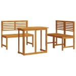 vidaXL Set mobilier de grădină, 4 piese, lemn masiv de acacia