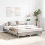 vidaXL Cadru de pat fără saltea Gri beton 140x200 cm Lemn prelucrat vidaXL Cadru de pat fără saltea Gri beton 140x200 cm Lemn prelucrat