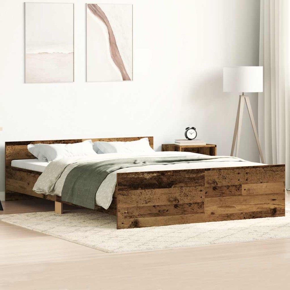 vidaXL Cadru de pat fără saltea Lemn vechi 120x190cm Lemn prelucrat