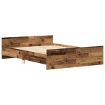 vidaXL Cadru de pat fără saltea Lemn vechi 135x190cm Lemn prelucrat