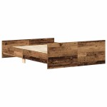 vidaXL Cadru de pat fără saltea Lemn vechi 135x190cm Lemn prelucrat