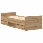 vidaXL Cadru de pat fără saltea Stejar Artisan 90x200cm Lemn prelucrat