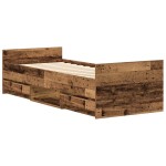 vidaXL Cadru de pat fără saltea Lemn vechi 90x190cm Lemn prelucrat vidaXL Cadru de pat fără saltea Lemn vechi 90x190cm Lemn prelucrat