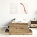 vidaXL Cadru de pat fără saltea Stejar Artisan 90x190cm Lemn prelucrat