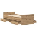 vidaXL Cadru de pat fără saltea Stejar Artisan 90x190cm Lemn prelucrat
