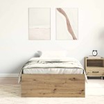 vidaXL Cadru de pat fără saltea Stejar Artisan 90x200cm Lemn prelucrat
