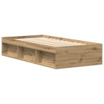 vidaXL Cadru de pat fără saltea Stejar Artisan 90x200cm Lemn prelucrat