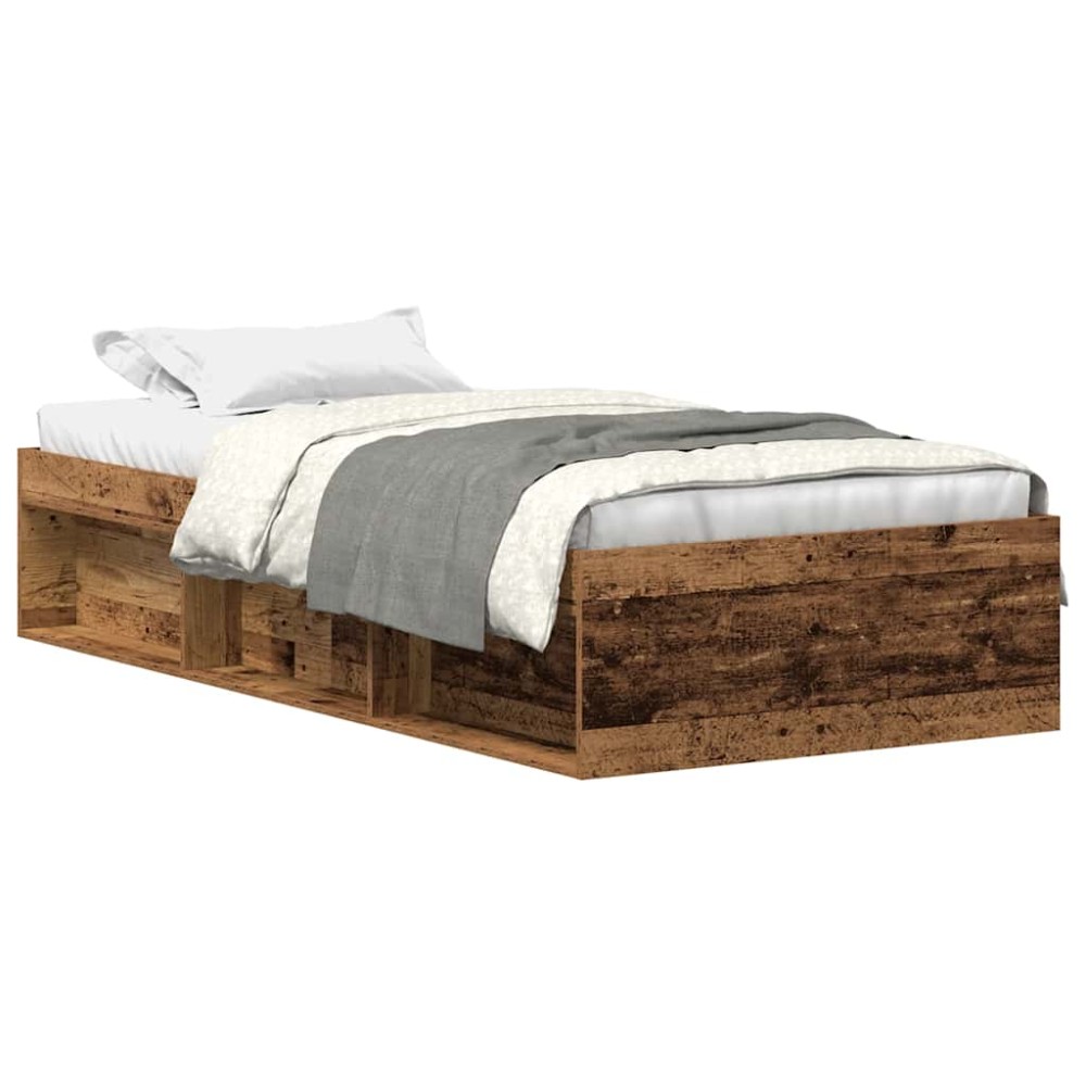 vidaXL Cadru de pat fără saltea Lemn vechi 100x200cm Lemn prelucrat