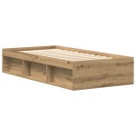 vidaXL Cadru de pat fără saltea Stejar Artisan 90x190cm Lemn prelucrat