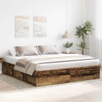 vidaXL Cadru de pat fără saltea Lemn vechi 200x200cm Lemn prelucrat vidaXL Cadru de pat fără saltea Lemn vechi 200x200cm Lemn prelucrat