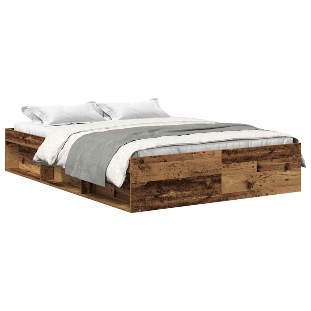 vidaXL Cadru de pat fără saltea Lemn vechi 120x190cm Lemn prelucrat
