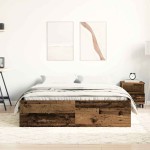 vidaXL Cadru de pat fără saltea Lemn vechi 140x190cm Lemn prelucrat vidaXL Cadru de pat fără saltea Lemn vechi 140x190cm Lemn prelucrat