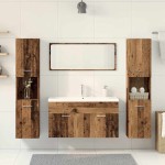 vidaXL Set mobilier de baie, 5 piese, lemn vechi, lemn prelucrat