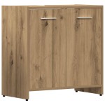 vidaXL Set mobilier de baie, 4 piese, stejar artizanal, lemn prelucrat
