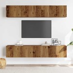 vidaXL Dulapuri TV montate pe perete 4 buc Lemn vechi lemn prelucrat