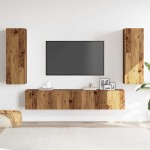 vidaXL Dulapuri TV montate pe perete 4 buc Lemn vechi lemn prelucrat