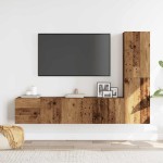 vidaXL Dulapuri TV montate pe perete 3 buc Lemn vechi lemn prelucrat