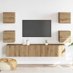 vidaXL Dulapuri TV montate pe perete 6 buc. stejar artizanal Lemn