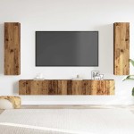 vidaXL Dulapuri TV montate pe perete 4 buc Lemn vechi lemn prelucrat