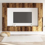 vidaXL Set dulap TV 8 piese montat pe perete lemn vechi lemn prelucrat vidaXL Set dulap TV 8 piese montat pe perete lemn vechi lemn prelucrat