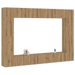 vidaXL Set dulap TV 8 piese montat pe perete Stejar artizanal vidaXL Set dulap TV 8 piese montat pe perete Stejar artizanal
