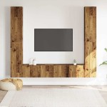 vidaXL Dulapuri TV montate pe perete 6 buc Lemn vechi lemn prelucrat