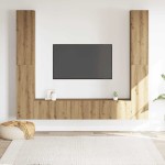 vidaXL Dulapuri TV montate pe perete 6 buc. stejar artizanal Lemn