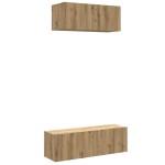 vidaXL Set dulap TV 2 piese montat pe perete Stejar artizanal vidaXL Set dulap TV 2 piese montat pe perete Stejar artizanal