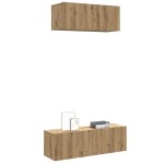 vidaXL Set dulap TV 2 piese montat pe perete Stejar artizanal vidaXL Set dulap TV 2 piese montat pe perete Stejar artizanal