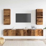 vidaXL Set dulap TV 4 piese montat pe perete lemn vechi lemn prelucrat vidaXL Set dulap TV 4 piese montat pe perete lemn vechi lemn prelucrat
