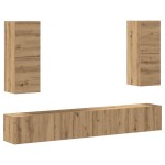 vidaXL Set dulap TV 4 piese montat pe perete Stejar artizanal