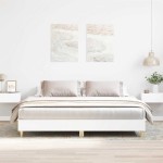 vidaXL Cadru de pat fără saltea, alb, 180x200 cm, lemn de prelucrare