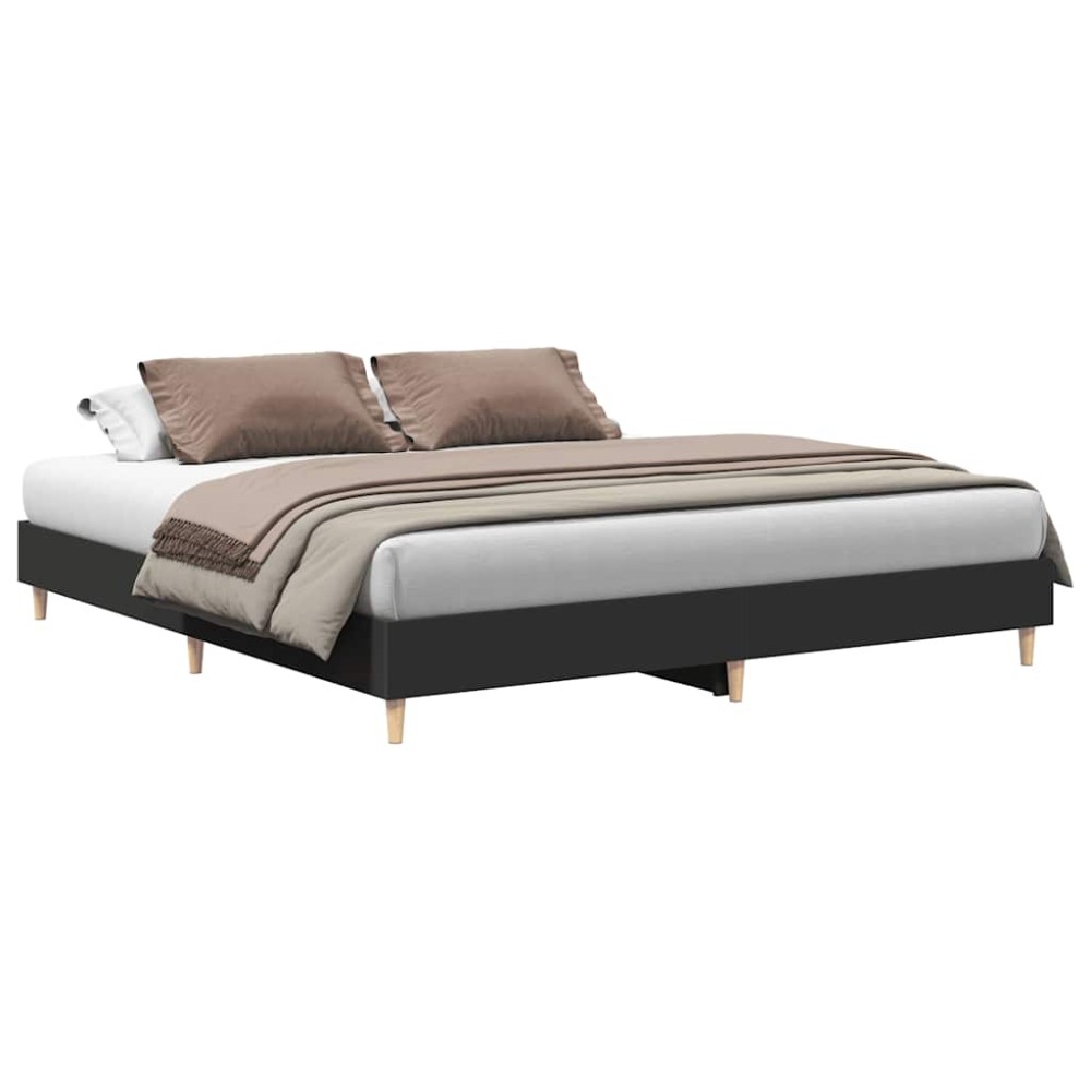 vidaXL Cadru de pat fără saltea Negru 180x200cm Lemn prelucrat