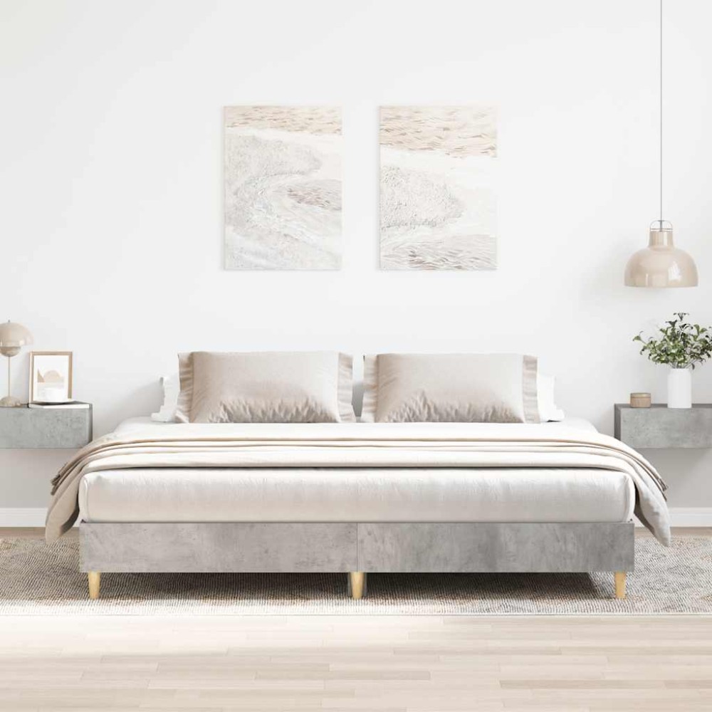 vidaXL Cadru de pat fără saltea Gri Beton 180x200cm Lemn prelucrat