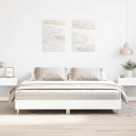 vidaXL Cadru de pat fără saltea, alb, 160x200 cm, lemn de prelucrare vidaXL Cadru de pat fără saltea, alb, 160x200 cm, lemn de prelucrare