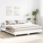 vidaXL Cadru de pat fără saltea, alb, 160x200 cm, lemn de prelucrare vidaXL Cadru de pat fără saltea, alb, 160x200 cm, lemn de prelucrare