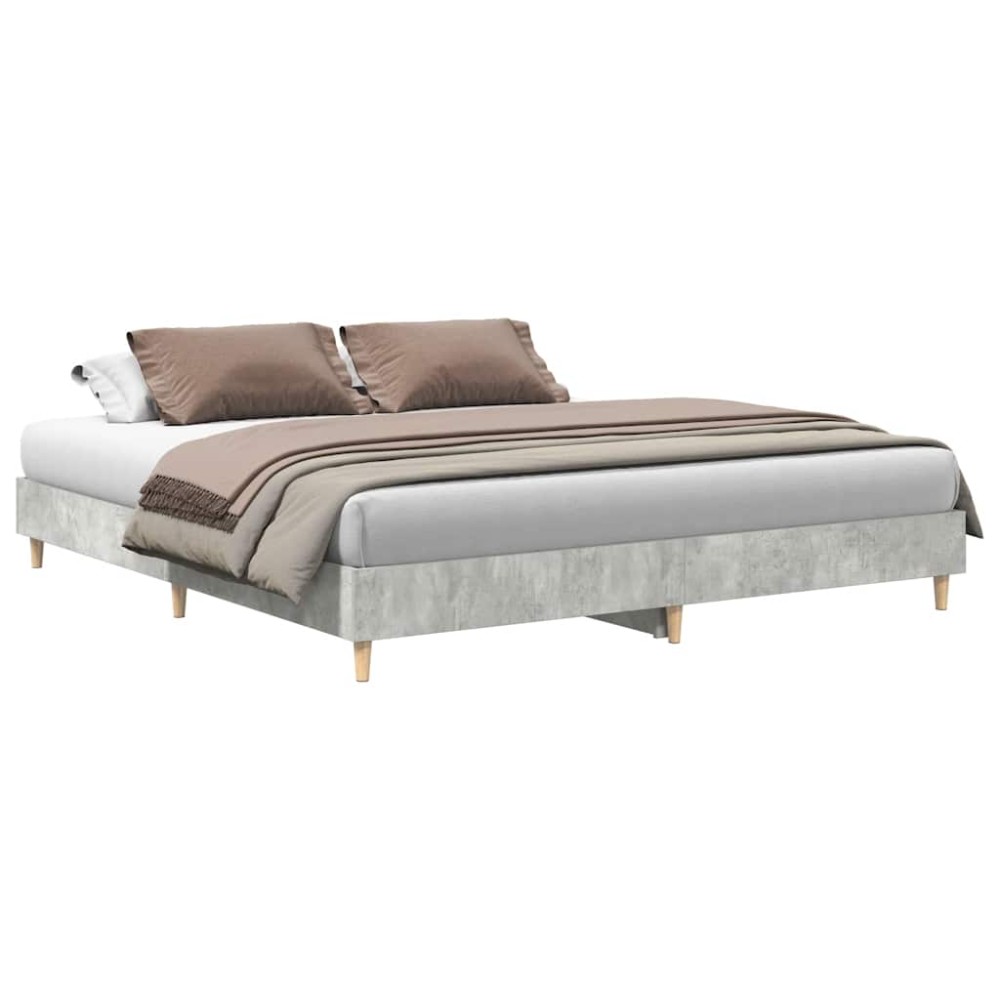 vidaXL Cadru de pat fără saltea Gri beton 160x200cm Lemn prelucrat
