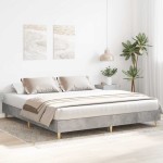 vidaXL Cadru de pat fără saltea Gri beton 160x200cm Lemn prelucrat