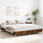 vidaXL Cadru de pat fără saltea Stejar afumat 160x200cm Lemn prelucrat vidaXL Cadru de pat fără saltea Stejar afumat 160x200cm Lemn prelucrat