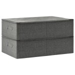 vidaXL Cutii de depozitare 2 buc. antracit 70x40x18 cm material textil vidaXL Cutii de depozitare 2 buc. antracit 70x40x18 cm material textil