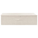 vidaXL Cutie de depozitare, crem, 70x40x18 cm, material textil vidaXL Cutie de depozitare, crem, 70x40x18 cm, material textil